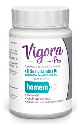 Vigora Plus Homem Cálcio Calcium +vit D3 C/ 60 Cápsulas