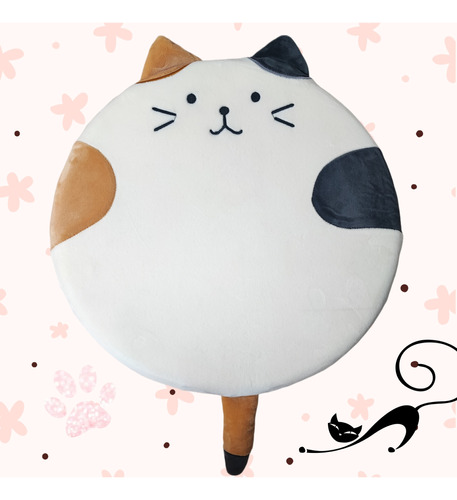 Cojín Para Silla Con Memoryfoam Diseño Gato Cat Cómodo Kawai