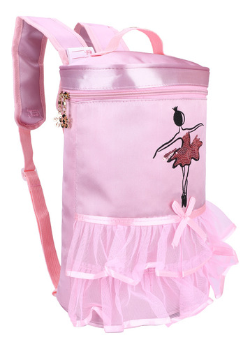 Mochila De Raso Con Diseño De Bailarina De Ballet Para Niños