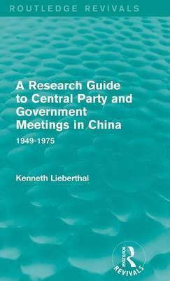 Libro A Research Guide To Central Party And Government Me...