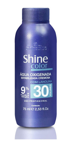 Água Oxigenada 30 Volumes 75ml Shine Blue Para Cabelos