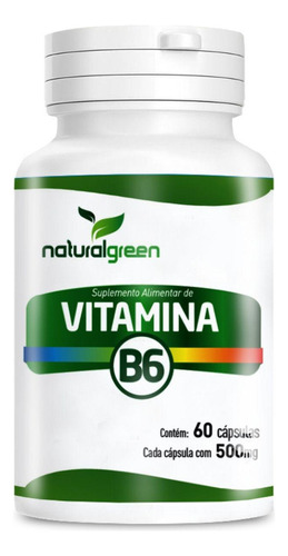 Vitamina B6 60 Cápsulas De 500mg Suplemento Natural Green