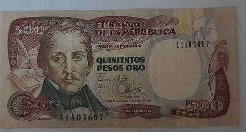 Billete De 500 Pesos Oro - 4 Ene 1993