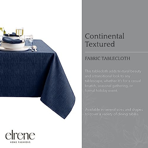 Mantel Rectangular Azul Marino Resistente Al Agua 152 X 259