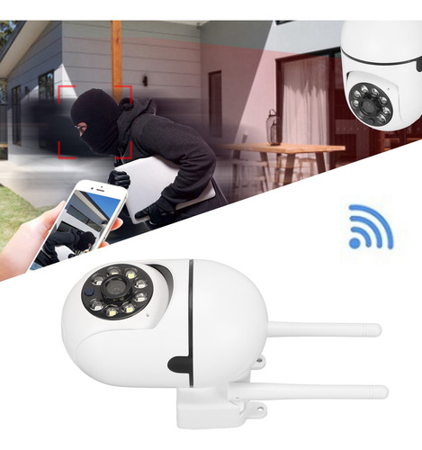 Cámara De Seguridad Wifi, 1080p, Visión De 360°, Visualizaci