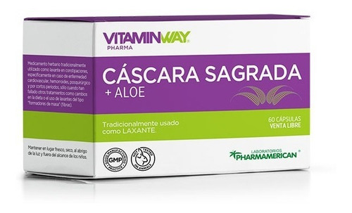 Suplemento en cápsula cascara sagrada vitamin way x30 caps