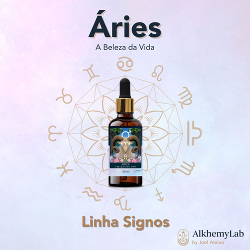 Floral AlkhemyLab Signo Áries Fórmula De Ativação De Força E Coragem