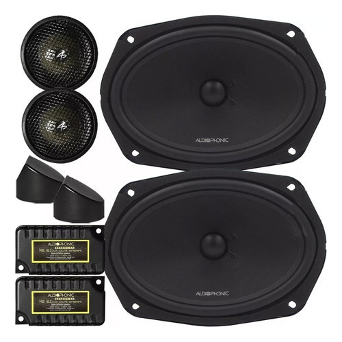 Kit 2 Vias 6x9 Polegadas Renegade Compass Audiophonic 320w Cor Preto