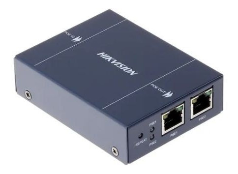 Imagen 1 de 1 de Repetidor Poe Hikvision; 1 Entrada Rj45 Y 2 Salida Rj45; Mod