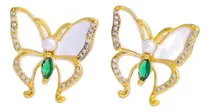Comprar Aretes De Mariposa Blanca Para Mujer Chapada En Oro De 18k Pendientes Mariposas Pendientes Blancos 1 Par Joyería Para Mujeres