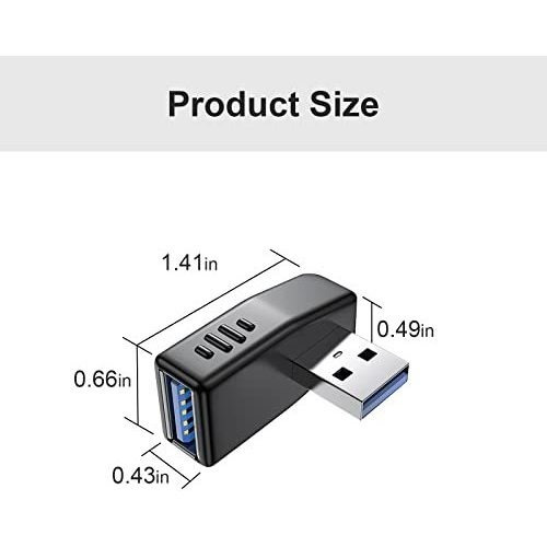 Adaptador Usb 3.0 De 90 Grados Macho A Hembra Conector P