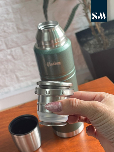 Termo Hudson Acero Inoxidable Tapón A Presión 1 L Tapa Mate