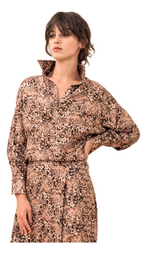 Blusa Camisa Animal Print De Diseño Modelo Grande