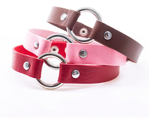 Imagem 3 de 6 de Coleira Bdsm Escrava / Submissa Couro Ecológico Choker
