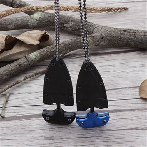 Imagen 7 de 7 de Mini Cuchillo Navaja Collar Táctico Militar Defensa Personal