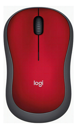 Mouse Logitech Óptico M185, Inalámbrico, 1000dpi, Rojo/negro