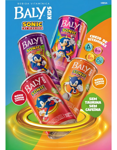 Energético Baly Energy Drink Kids Sonic Morango 220ml