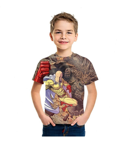 Polera Niño Anime One Punch Man Full 3d Impresión Digital 