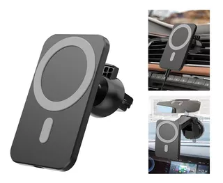 Cargador Inalambrico Magnetico Auto Para iPhone 12 13 15w Color Negro