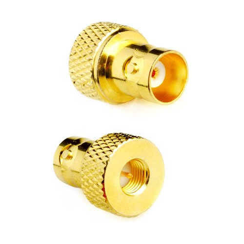 2pcs Rf Coaxial Coax Adaptador Sma Macho A Bnc Hembra Chapad