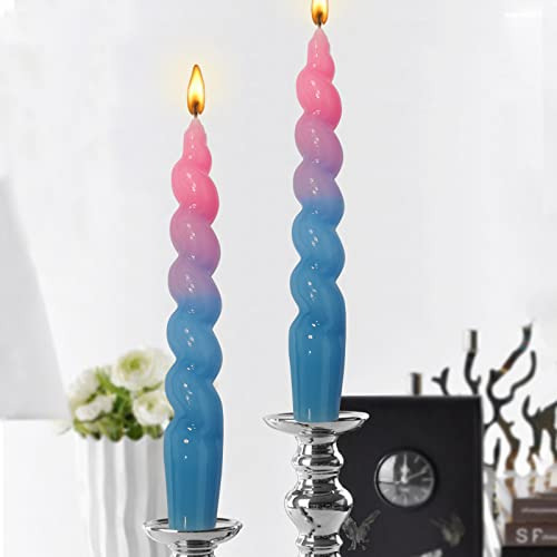 Juego De Velas Cónicas Espiral, Hechas Mano, Decoraciã...