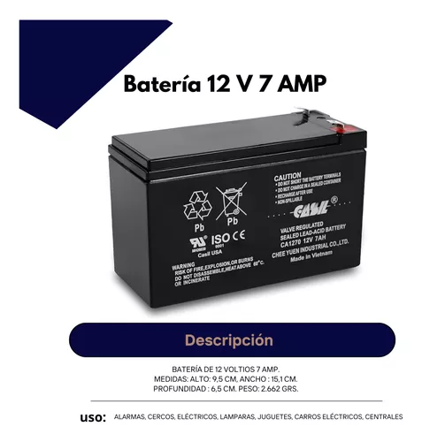 Casil Batería de repuesto de 12V 7Ah compatible con RSO SN12007