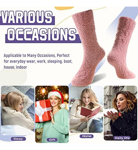 Calcetines Peludos Dosmart Para Mujer, Pantuflas Cálidas Y E