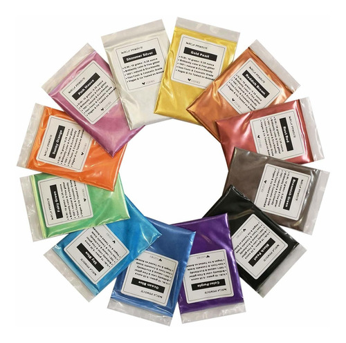 Pigment Mica Powder 12 Colores 10 G/0.35 Oz Mica Powder Set