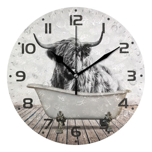 Zoeo Relojes De Pared Grandes, Vintage Vaca Yak Alpina Baner