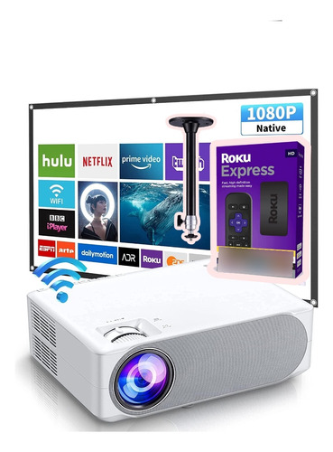 Mini Proyector Videobeam Wifi + Roku - Telon - Soporte