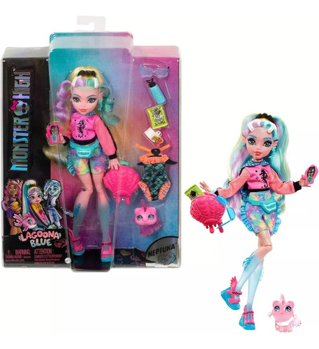 Muñeca Monster High Lagoona Blue Con Accesorios Y Mascota