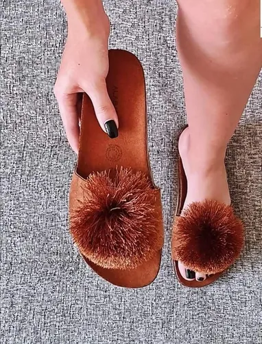 Sandalias Dama De Meter Con Pompon Varios Colores Mayoreo Cuotas
