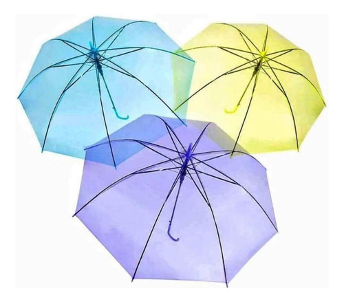 Paraguas Transparente De Colores