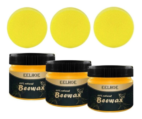 3pcs Muebles Eelhoe Pulido Muebles Cera De Abeja Caoba