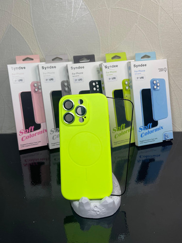 Colores Varios Tpu Con Tecnologia Magsafe, Incluye Mica 9d Verde Lima Ip16e