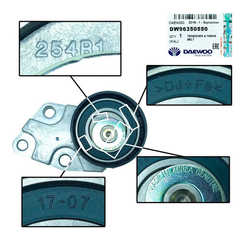 Imagen 8 de 10 de Tensor Correa Tiempo Aveo 2009 2010 2011 Lt Ls Speed Origina