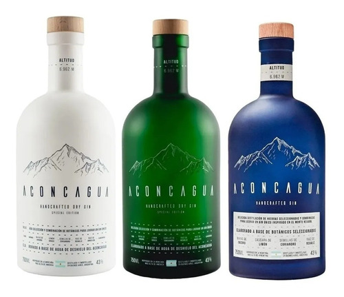 Gin Aconcagua Handcrafted Dry Edición Especial X 3 Botellas