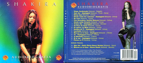 Shakira Cd Audiobiografia 2000 17 Tracks+2bonus Europa+envio