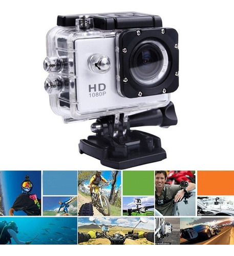 Camara Sports Fullhd Dv Sumergible 30m 1080p Similar Go Pro Color Plateado