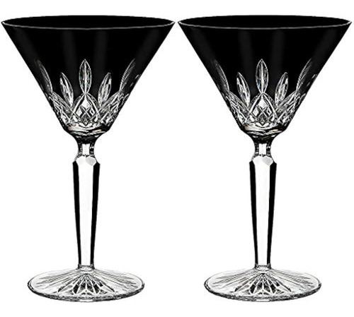 Waterford Lismore Black Juego De 2 Vasos Crystal Martini