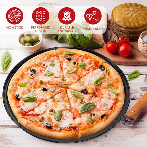 Molde Para Pizza Redondo Perforado,molde Pizza Antiadherente