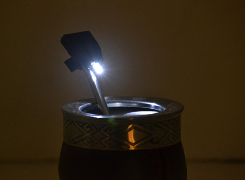 Luminara Luz Matera Linterna Para Mate Luz Mate Incluye Pila Negro Luminara