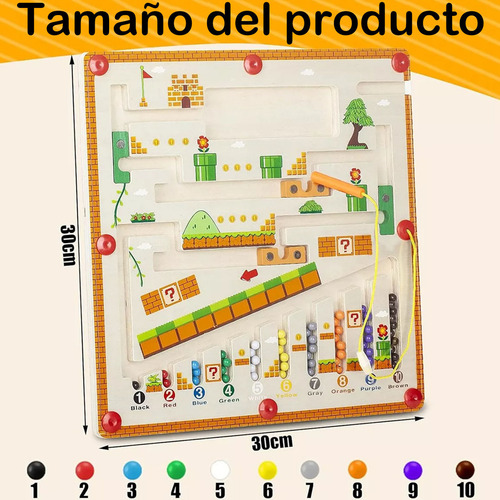 Laberinto En Números De Madera Juguetes Magnéticos Colores