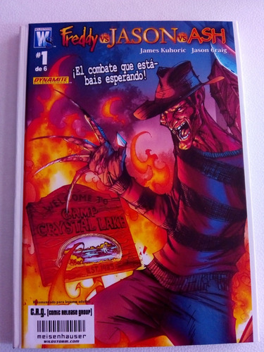 Imagen 1 de 4 de Freddy Vs Jason Vs Ash Libro Comic Pasta Dura Español