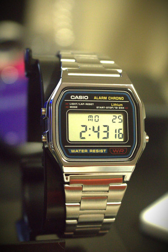 Reloj Casio A158wa Digital Caballero Vintage Clasico 100% Plateado Plateado Gris