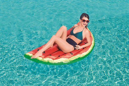 Imagen 7 de 10 de Colchoneta Inflable Pileta Media Sandia Fruta Bestway 43159