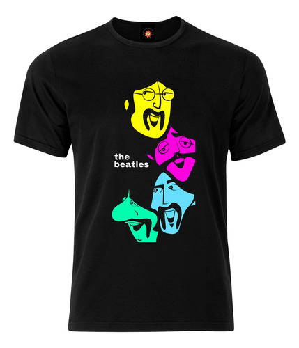 Remera Estampada Diseños The Beatles Rostros A Todo Color