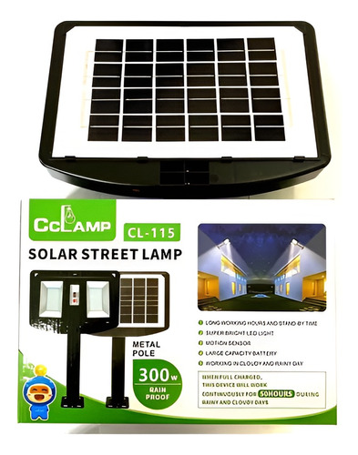 Lampara Exterior Con Panel Solar Cl-115 300w