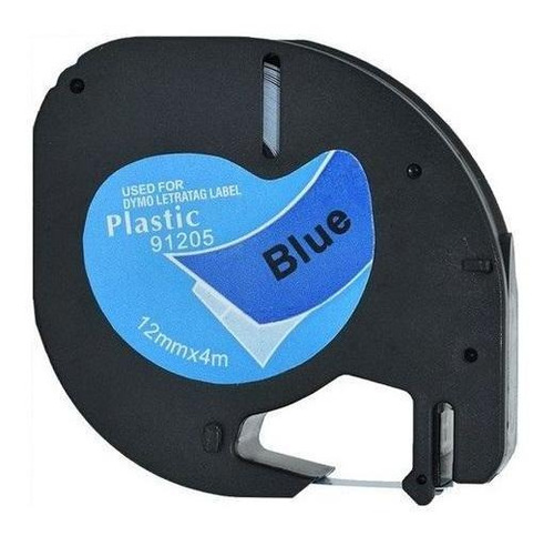 Fita Aplicável Dymo Letratag Plástica 91205  Azul 12mm