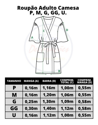 Roupão Adulto Microfibra Tamanho G Feminino
